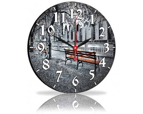 Часы-картина без стекла Скамейка 33 см (3782 - 52)