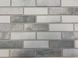 Панель стеновая декоративная пластиковая кирпич ПВХ "Акцент Серый" 971 мм х 489 мм, серый, серый