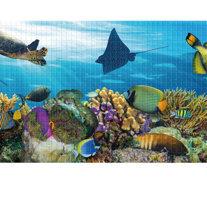 Набор панелей декоративное панно ПВХ "Подводный мир" 2766 мм x 645 мм, Синий, Синий