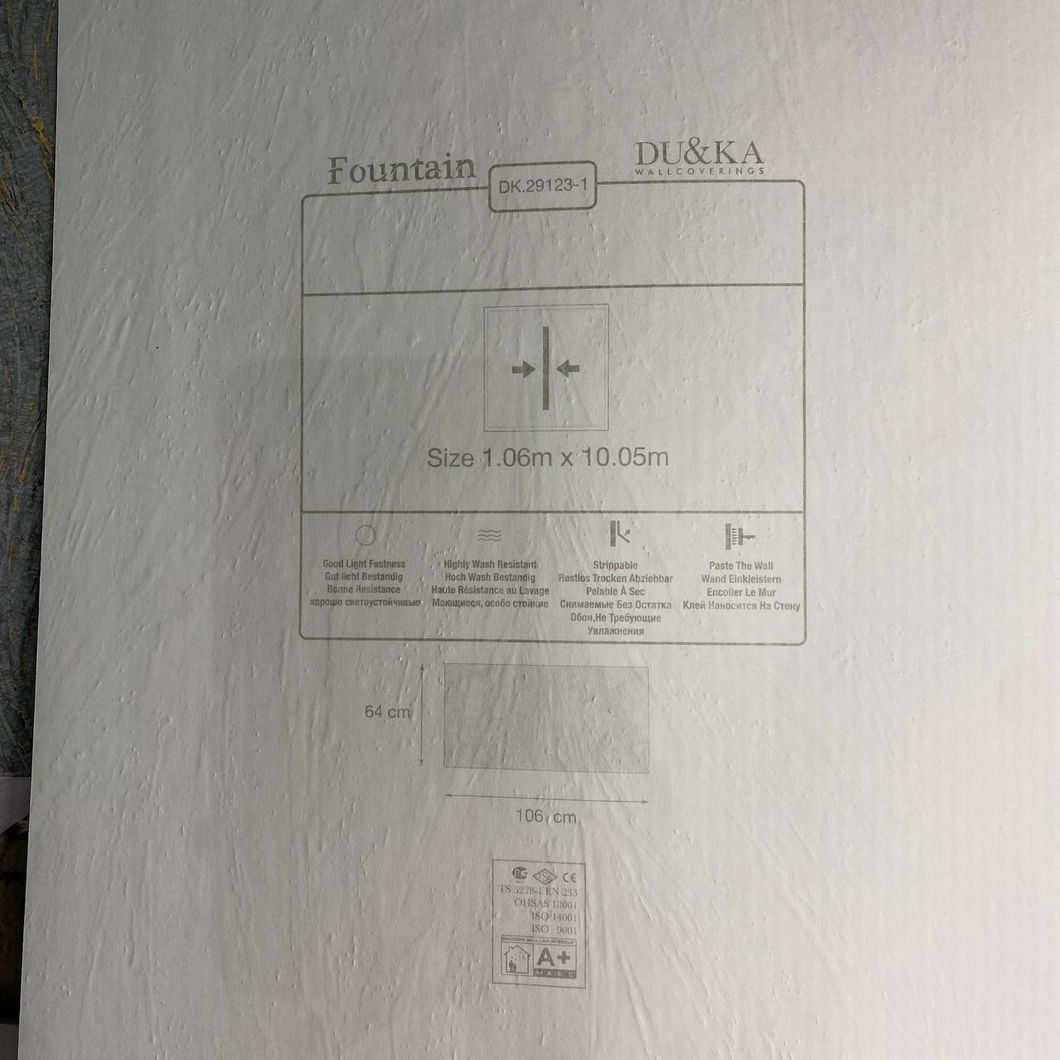 Шпалери вінілові на флізеліновій основі DUKA Fountain Білі 1,06 х 10,05м (29123-1)
