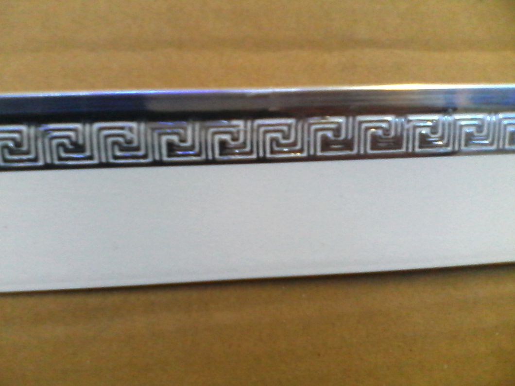 Накладка декоративная на карниз меандр серебро ширина 5 см, Серебро, Серебро