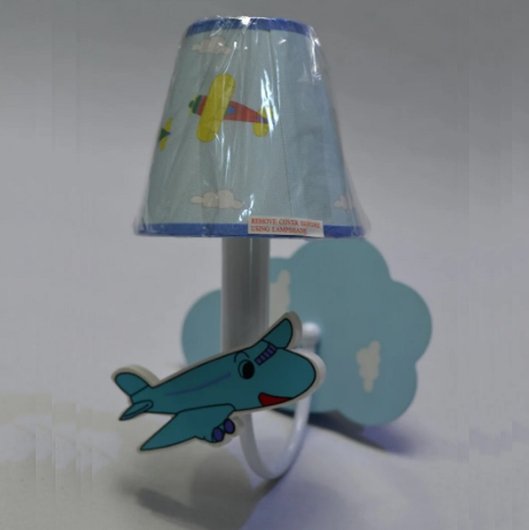 Бра, 1 лампа, детский, голубой, самолет, Голубой
