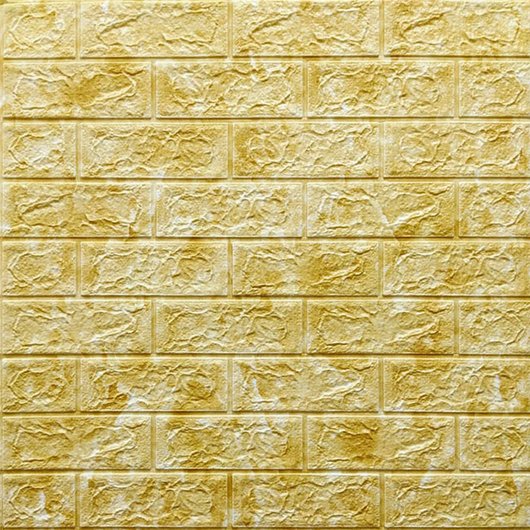 Панель стінова самоклеюча декоративна під цеглу мрамур 700х770х5мм, Бежевий