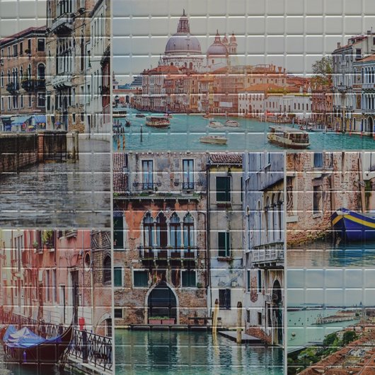 Панель стеновая декоративная пластиковая мозаика ПВХ "Венецианская живопись" 957 мм х 480 мм, Разные цвета, Разные цвета