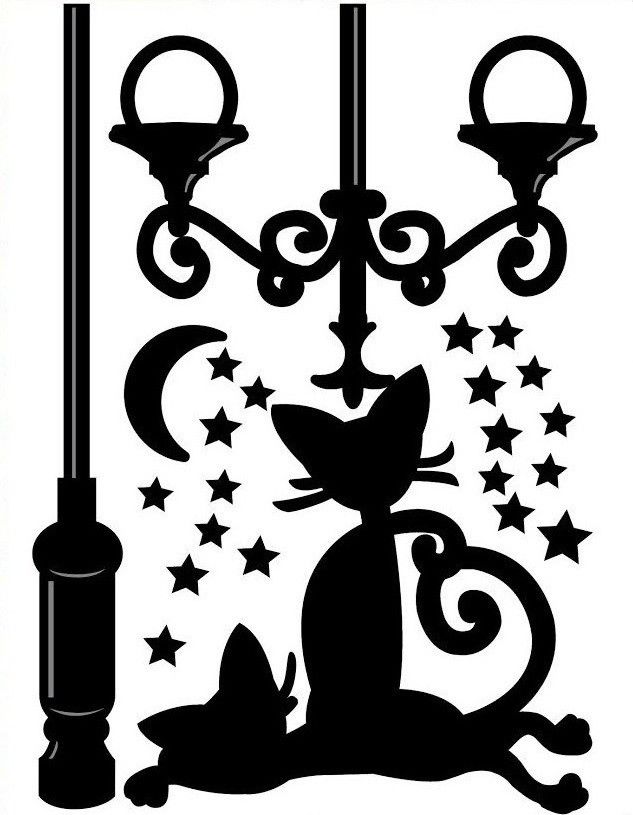 Наклейка декоративная ZV №4 Коты со звездами