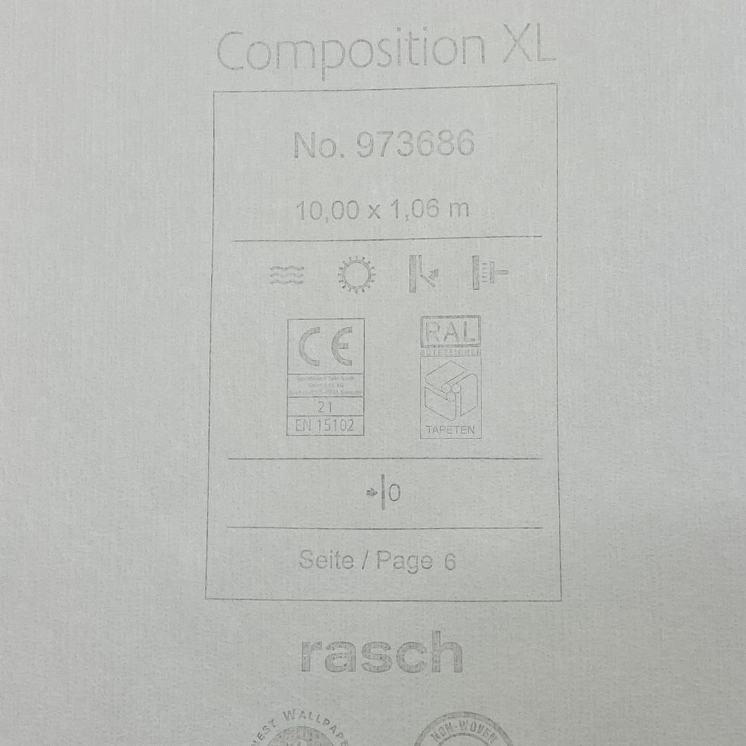 Обои виниловые на флизелиновой основе Rasch Composition коричневый 1,06 х 10,00м (973686)