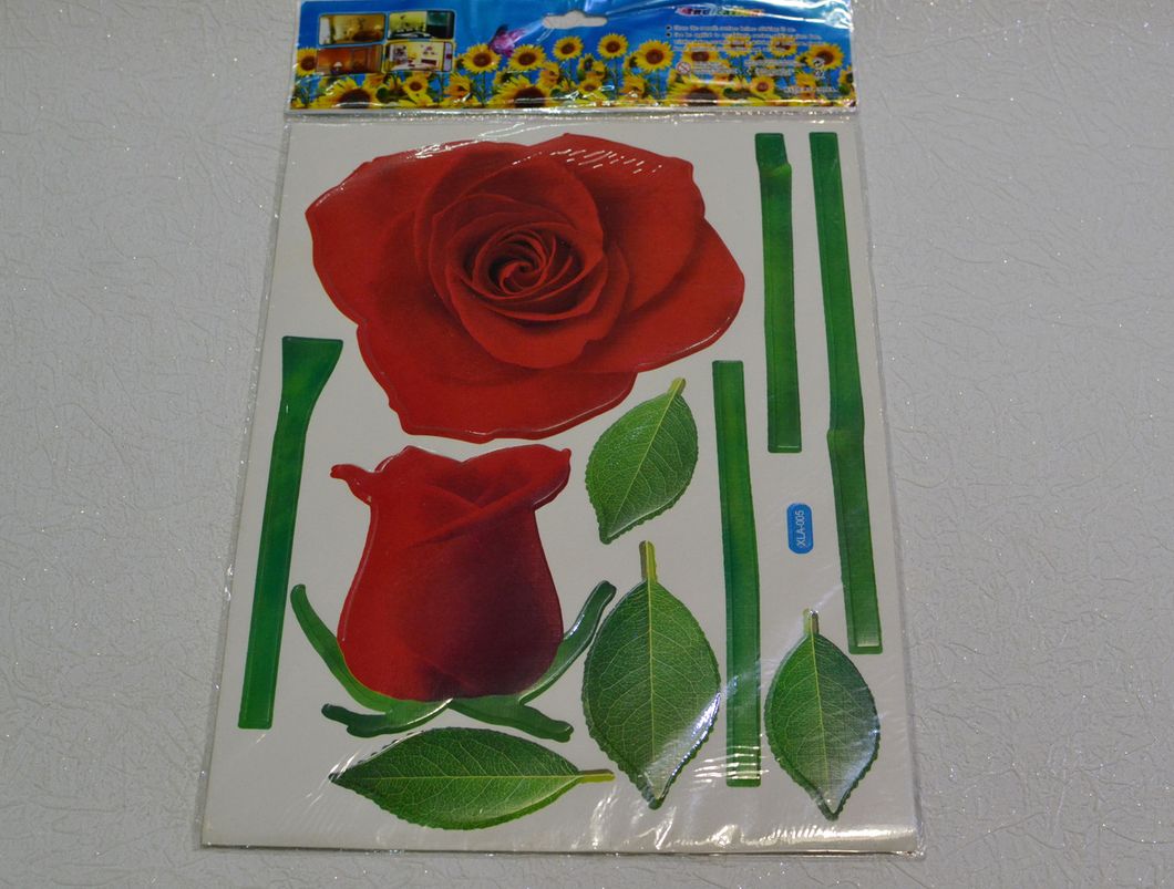 Наклейка декоративная Розы красные