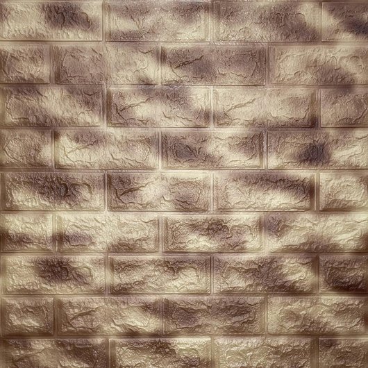 Панель стеновая самоклеящаяся декоративная 3D коричневая с золотым 700х770х5мм, Коричневый