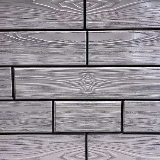 Панель стеновая декоративная пластиковая плитка ПВХ "кирпич белый под дерево" 953 мм х 478 мм (п1098), Белый, Белый