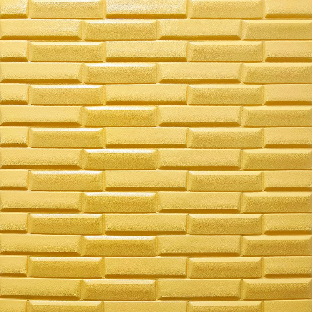 Панель стінова самоклеюча декоративна 3D жовто-пісочна кладка 770х700х7 мм, Бежевий