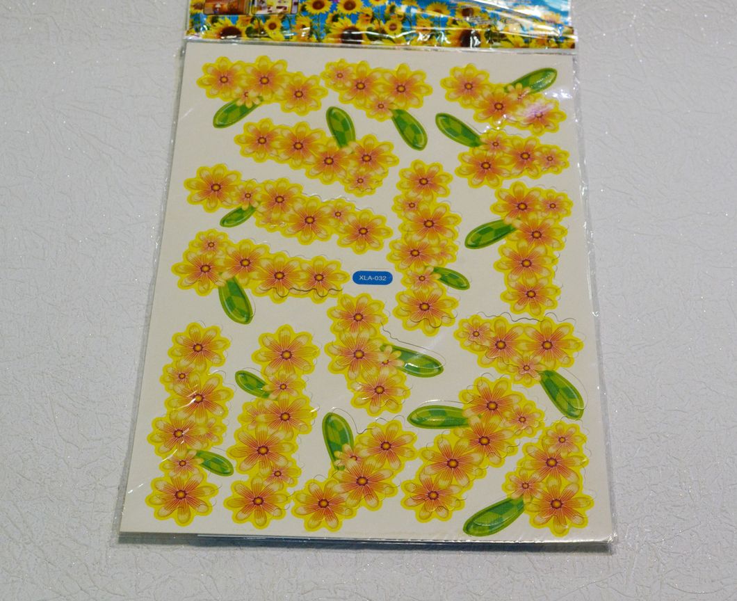 Наклейка декоративная Цветочки желтые