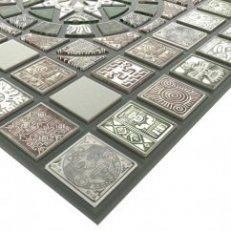 Панель стеновая декоративная пластиковая мозаика ПВХ "Медальон Олива" 956 мм х 480 мм, Оливковый, Оливковый