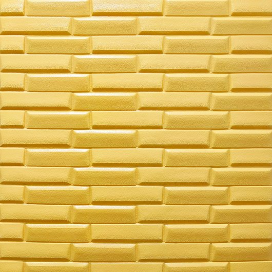 Панель стеновая самоклеящаяся декоративная 3D желто-песочная кладка 770х700х7 мм, Бежевый