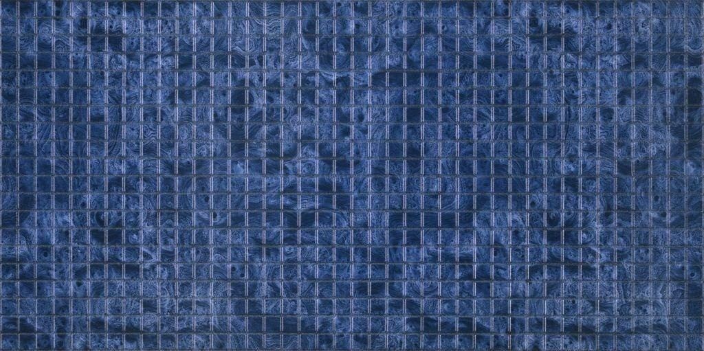 Панель стінова декоративна пластикова мозаїка ПВХ "Малахіт Срібло" 956 мм х 480 мм, Синий, Синій