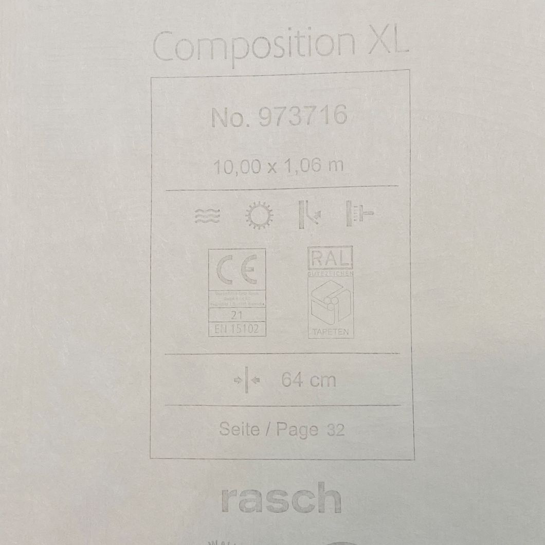 Обои виниловые на флизелиновой основе Rasch Composition темно-серый 1,06 х 10,00м (973716)