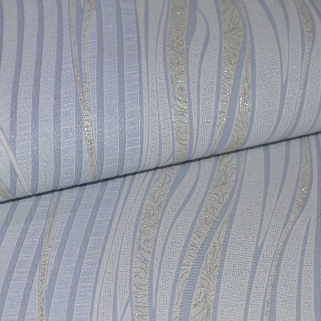 Шпалери вінілові на паперовій основі Слов'янські шпалери Comfort В53,4 Карамель 2 блакитний 0,53 х 10,05м (C 845-03)
