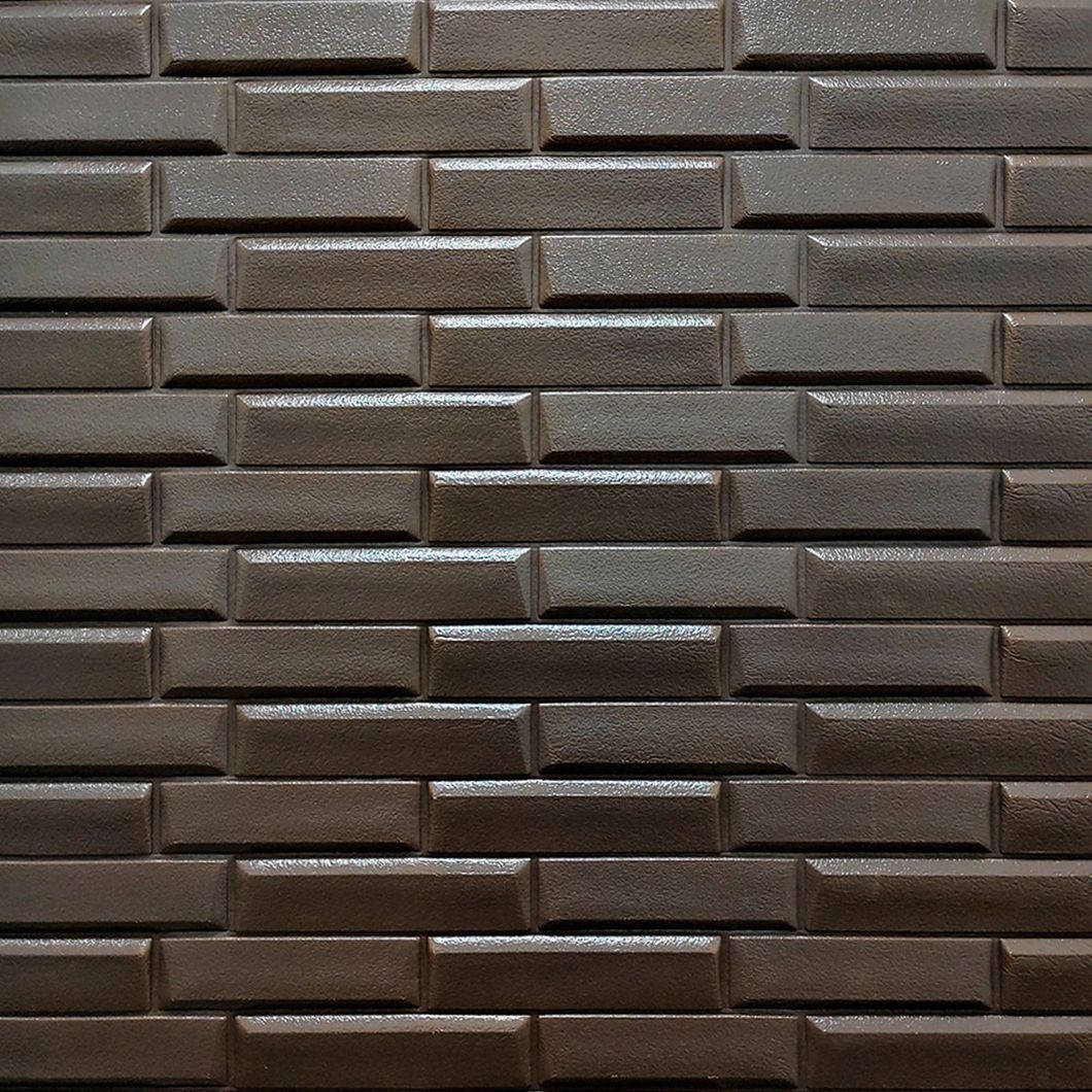 Панель стінова самоклеюча декоративна 3D кладка кава 770х700х7 мм, Коричневий