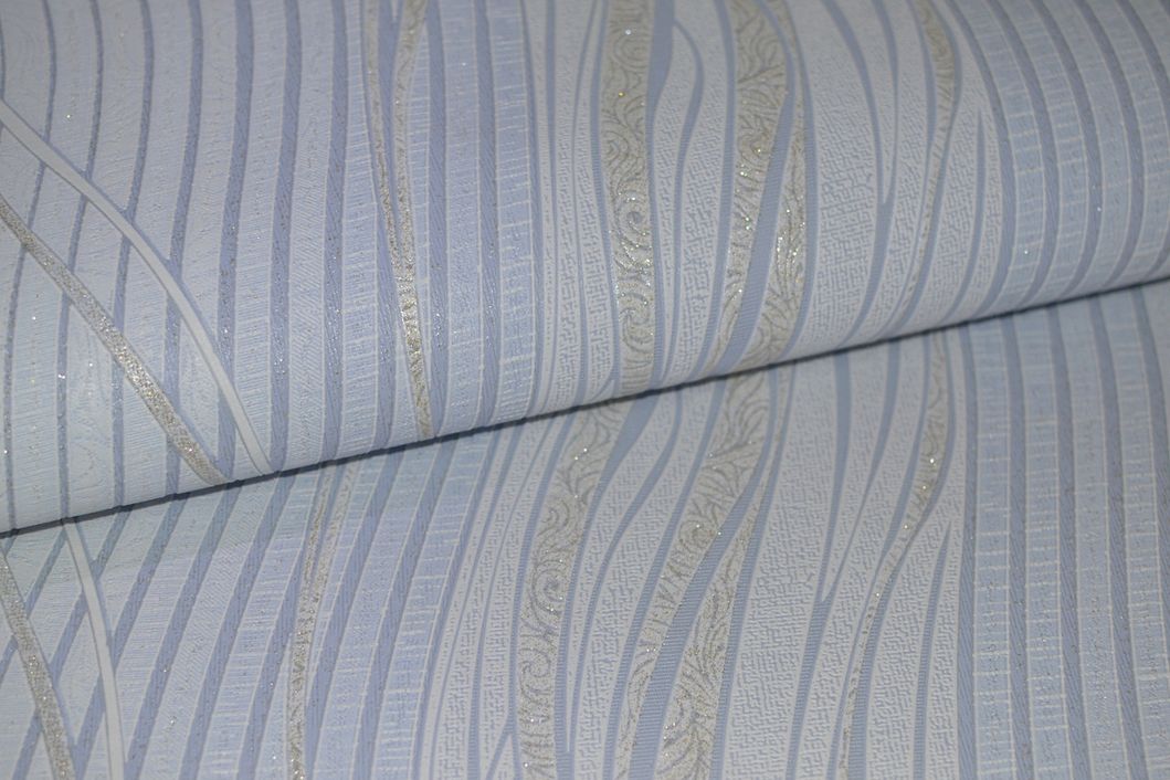 Обои виниловые на бумажной основе Славянские обои Comfort В53,4 Карамель 2 голубой 0,53 х 10,05м (С 845-03)