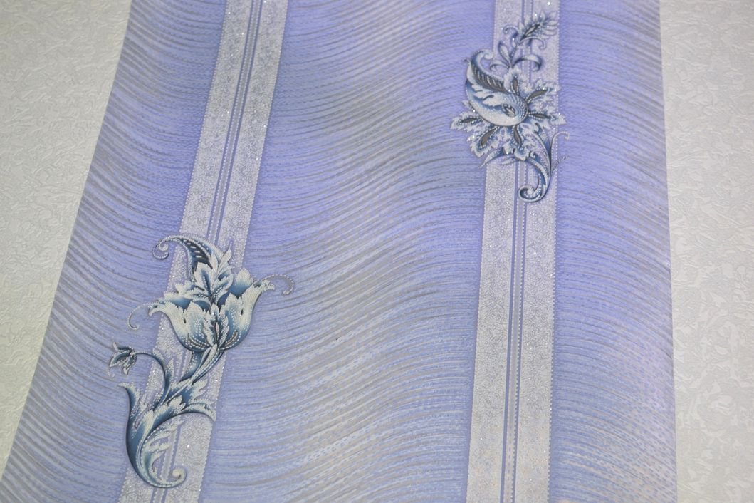 Шпалери акрилові на паперовій основі Слов'янські шпалери Фостер блакитний 0,53 х 10,05м (708-03)
