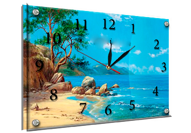 Годинник-картина під склом Море 30 см x 40 см