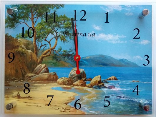 Часы-картина под стеклом Море 30 см x 40 см
