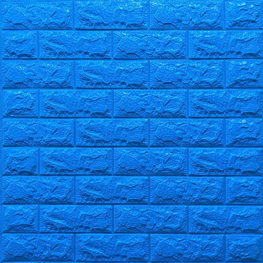Панель стінова самоклеюча декоративна 3D під цеглу Синій 700х770х7мм, Синий