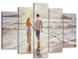 Модульная картина в гостиную/спальню "Влюбленная пара на берегу моря" 5 частей 80 x 140 см (MK50103)