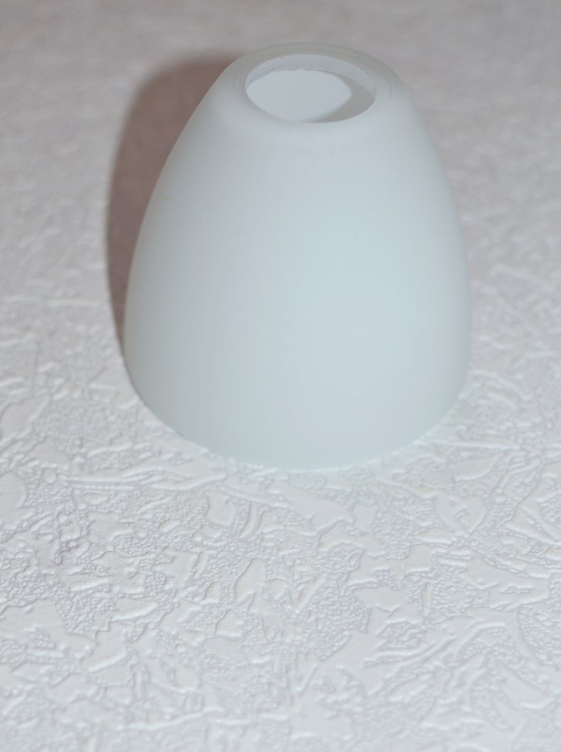 Плафон люстри, Діаметр верхнього отвору 3.7 см, висота 9.5 см, Білий, Білий