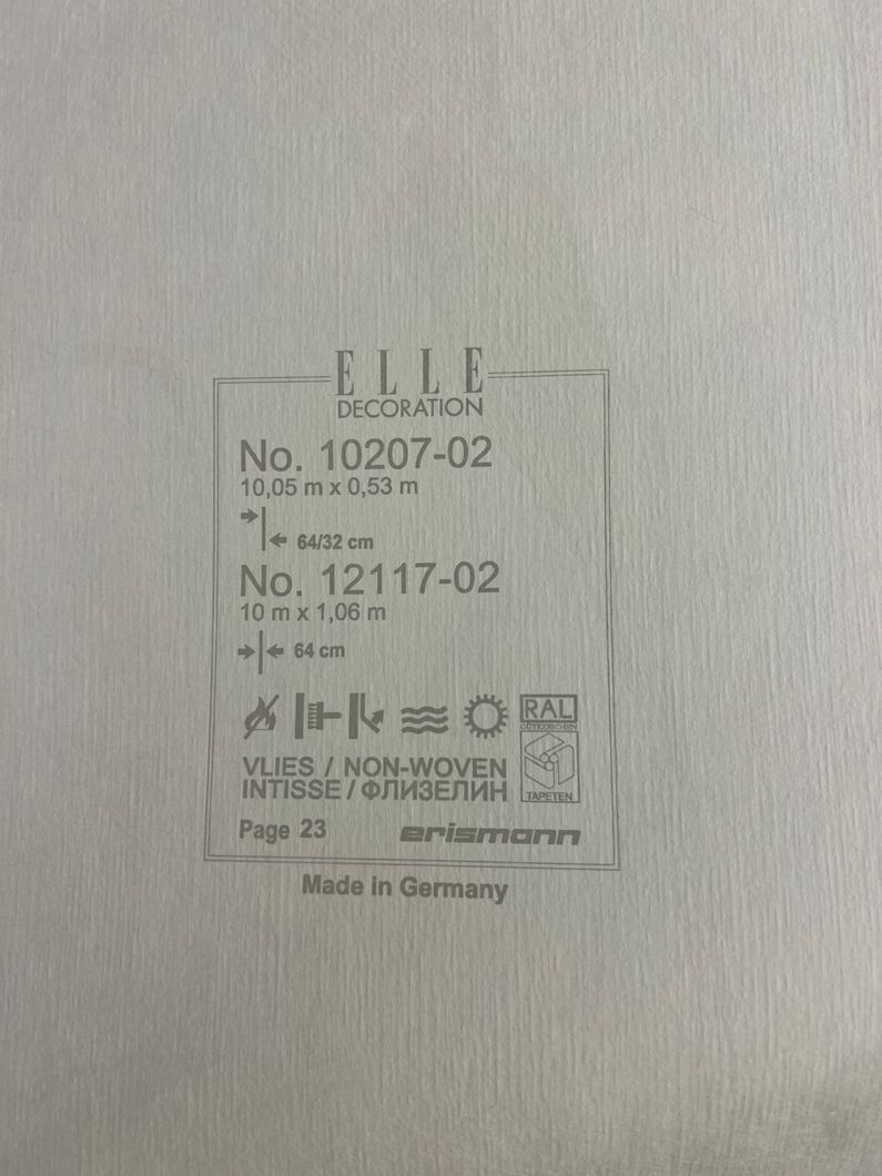 Обои виниловые на флизелиновой основе Erismann Elle Decoration бежевый 1,06 х 10,05м (12117-02)