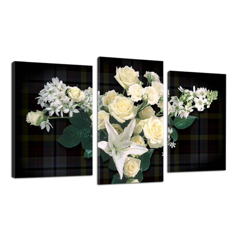 Модульна картина DK Place Білі Троянди 3 частини 53 x 100 см (469_3)