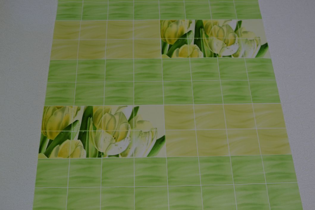 Обои влагостойкие на бумажной основе Славянские обои В56,4 Букет зелёный 0,53 х 10,05м (6531 - 04)