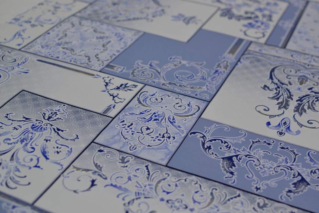 Обои виниловые на бумажной основе супер-мойка Vinil MHK Самарканд голубой 0,53 х 10,05м (6-1053)