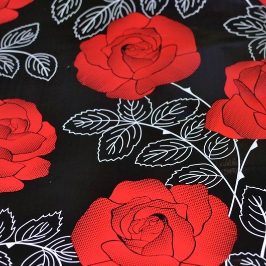 Самоклейка декоративна Hongda Кармен троянди чорний глянець 0,45 х 15м, Червоний