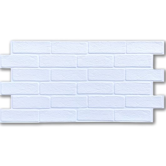 Панель стеновая декоративная ПВХ панель белый кирпич 960Х480Х4ММ (1103), Белый, Белый