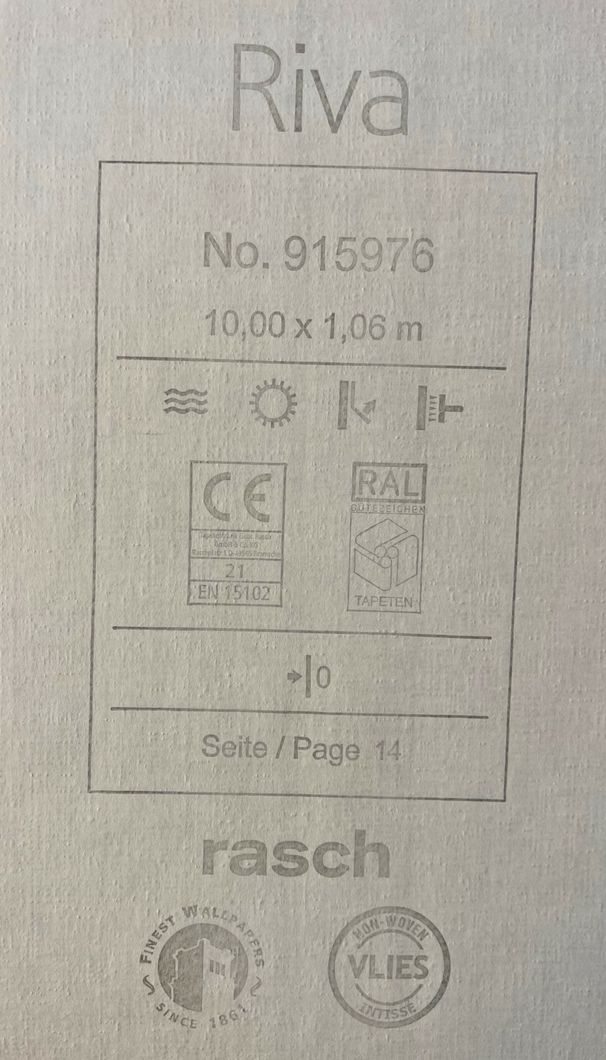 Шпалери вінілові на флізеліновій основі Сірі Rasch Riva 1,06 х 10,05м (915976)