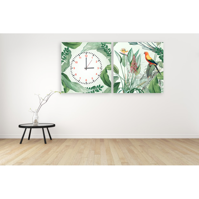 Годинник модульний картина Рослини 29 см х 60 см