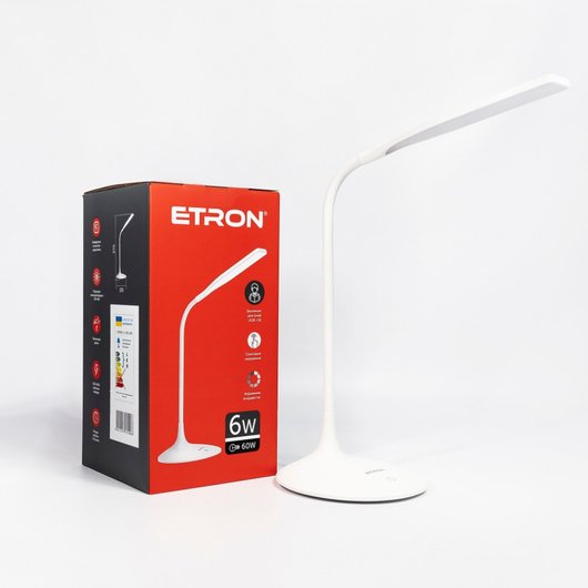 Лампа настольная светодиодная ETRON Desk Lamp delta 6W 4200K White USD