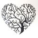 Панно картина из дерева декор на стену Дерево любви черная 0,49 х 0,46м