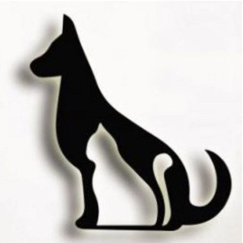 Панно картина з дерева декор на стіну Кіт пес чорна 0,7 х 0,67м