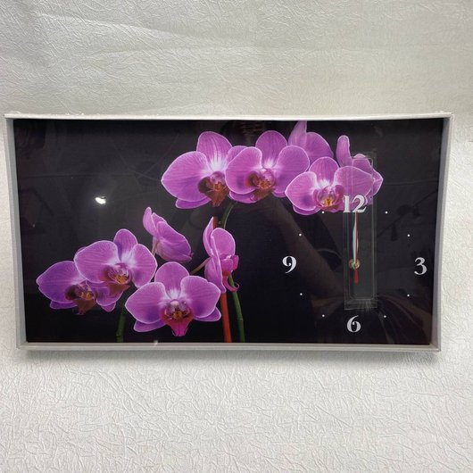 Часы настенные на холсте без стекла Орхидея 30 см х 53 см (8467 - C-40)