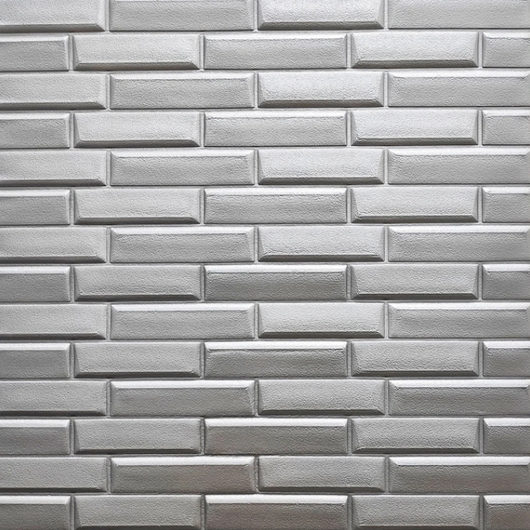 Панель стеновая самоклеющаяся декоративная 3D кладка серый 700 х 770 х 7 мм