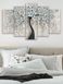 Модульная картина большая в гостиную/спальню "Абстракция - дерево с цветами" 5 частей 80 х 140 см (MK50149)