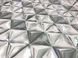 Панель стінова декоративна пластикова кристал ПВХ "Хром" 935 мм х 481 мм, серый, Сірий