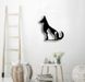 Панно картина з дерева декор на стіну Кіт пес чорна 0,7 х 0,67м