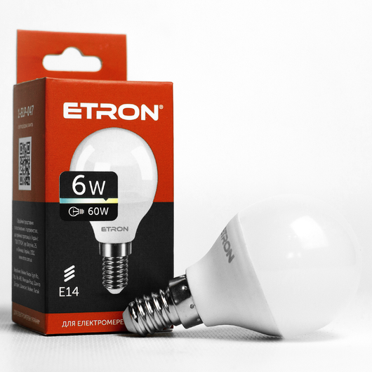 Світлодіодна лампа LED лампа ETRON Power Light 1-ELP-047 G45 6W 3000K 220V E14