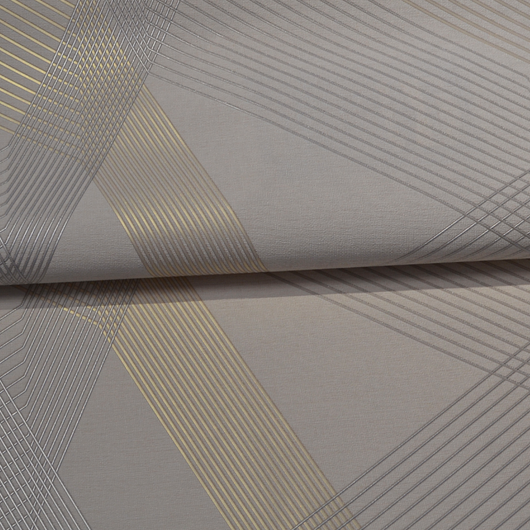 Обои виниловые на флизелиновой основе Vinil Wallpaper Factory ТФШ Грани Декор бежевый 1,06 х 10,05м (2-1431)