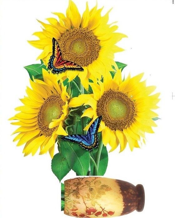 Наклейка декоративна Label №23 Букет соняшників