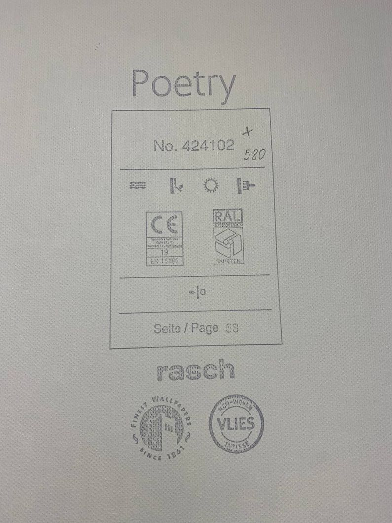 Шпалери вінілові на флізеліновій основі Rasch Poetry бежевий 0,53 х 10,05м (424102)