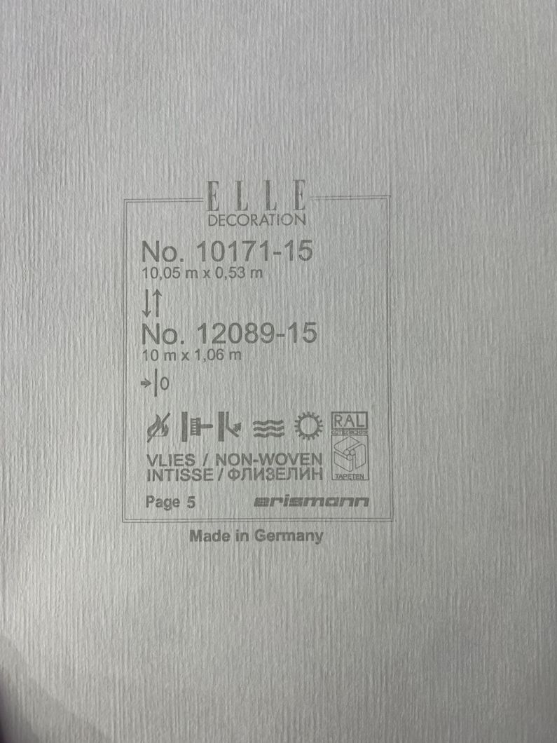 Обои виниловые на флизелиновой основе Erismann Elle Decoration черный 1,06 х 10,05м (12089-15)