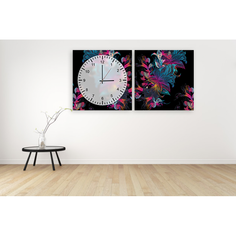 Часы модульная картина Абстракция 29 см х 60 см